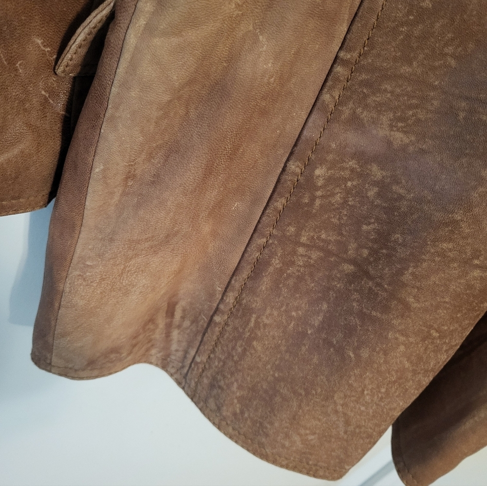 Vintage Lucky Brand Dungarees Leather Western Coat Cowboy Rancher Mens, S - Picture 5 of 12